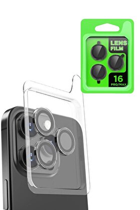 CepteToptan iPhone 16 Pro Raze Metal Kamera Lens - Siyah - DROPX4231-9307