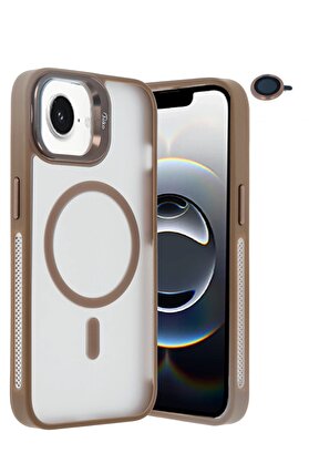 CepteToptan iPhone 16E Flet Lens Magsafe Kapak - Gold - DROPX6770-8291