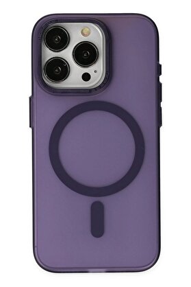 CepteToptan iPhone 15 Pro Kılıf Lodos Magneticsafe Mat Kapak - Mor - DROPX5481-3660