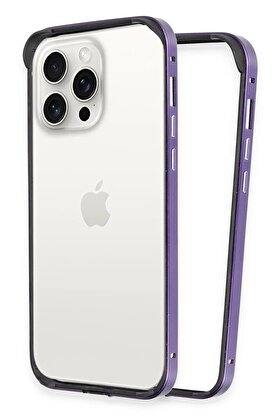 CepteToptan iPhone 14 Pro Max Land Bumper Koruma Kapak - Derin Mor - DROPX7325-3148