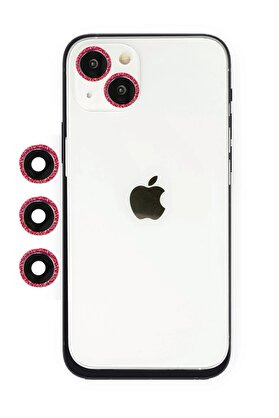 CepteToptan iPhone 14 Shine Kamera Lens - Kırmızı - DROPX4008-7766