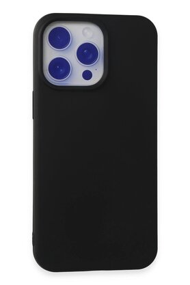 CepteToptan iPhone 15 Pro Max Kılıf Nano içi Kadife Silikon - Siyah - DROPX5524-6249