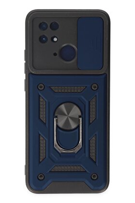 CepteToptan Xiaomi Redmi 10C Kılıf Pars Lens Yüzüklü Silikon - Lacivert - DROPX3471-2967
