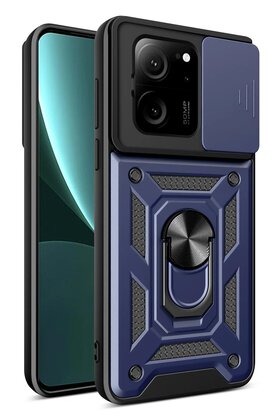 CepteToptan Xiaomi Mi 13T Pro Kılıf Pars Lens Yüzüklü Silikon - Lacivert - DROPX7674-2423
