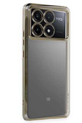 CepteToptan Xiaomi Poco X6 Pro Kılıf Lensli Silikon - Gold - DROPX7503-7300