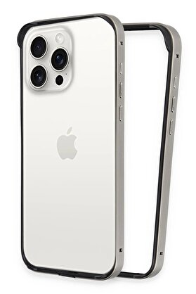 CepteToptan iPhone 15 Pro Max Land Bumper Koruma Kapak - Titan Gri - DROPX9578-4900