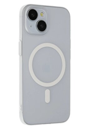 CepteToptan iPhone 15 Plus Tuna PC Slim Magsafe Kapak - Şeffaf - DROPX8127-5965
