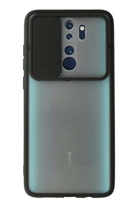 CepteToptan Xiaomi Redmi Note 8 Pro Kılıf Palm Buzlu Kamera Sürgülü Silikon - Siyah - DROPX8715-6352