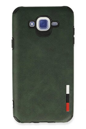 CepteToptan Samsung Galaxy J7 Kılıf Loop Deri Silikon - Yeşil - DROPX9784-1254