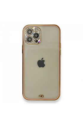 CepteToptan iPhone 12 Pro Kılıf Liva Taşlı Silikon - Pembe - DROPX5045-2456