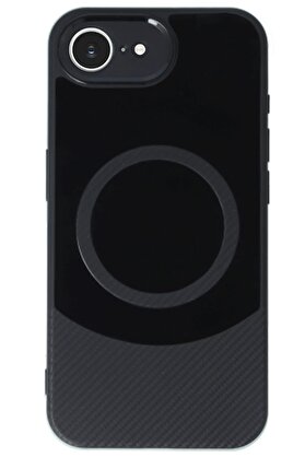 CepteToptan iPhone 16E Kılıf Maya Karbon Kapak - Siyah - DROPX5384-6762