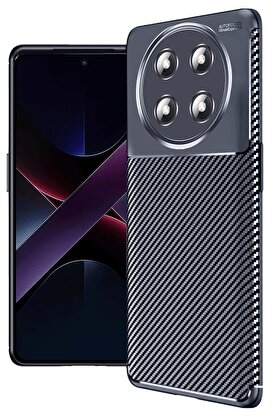 CepteToptan Honor Magic 7 Lite Kılıf Auto Focus Karbon Kapak - Lacivert - DROPX5152-8341