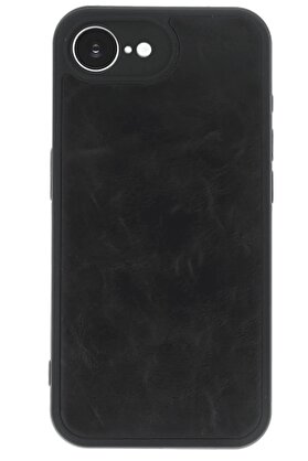 CepteToptan iPhone 16E Kılıf Aras Deri Kapak - Siyah - DROPX8248-5938