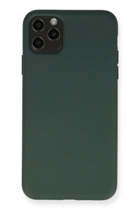 CepteToptan iPhone 11 Pro Max Kılıf Nano içi Kadife Silikon - Koyu Yeşil - DROPX7411-9798