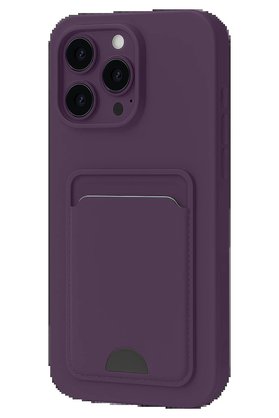 CepteToptan iPhone 16 Plus Kılıf Kelvin Kartvizitli Silikon - Derin Mor - DROPX8197-5244
