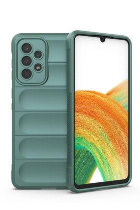 CepteToptan Samsung Galaxy A33 5G Kılıf Optimum Silikon - Koyu Yeşil - DROPX9818-9641