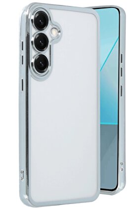 CepteToptan Samsung Galaxy S25 Plus Kılıf Lensli Silikon - Gümüş - DROPX1269-8616