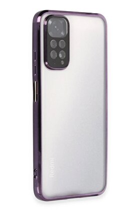 CepteToptan Xiaomi Redmi Note 11 Kılıf Lensli Silikon - Mor - DROPX8260-4347
