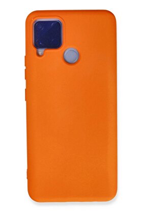 CepteToptan Realme C15 Kılıf Nano içi Kadife Silikon - Turuncu - DROPX5481-6087