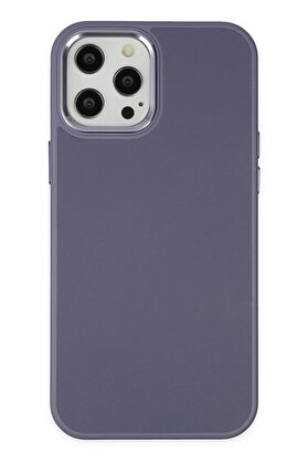 CepteToptan iPhone 12 Pro Max Kılıf Asya Deri Silikon - Mor - DROPX2458-1442