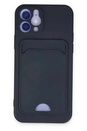 CepteToptan iPhone 12 Kılıf Kelvin Kartvizitli Silikon - Lacivert - DROPX5783-9613