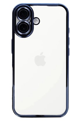 CepteToptan iPhone 16 Kılıf Lensli Silikon - Mavi - DROPX8635-2342