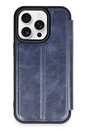 CepteToptan iPhone 14 Pro Max Kılıf Flip Cover - Lacivert - DROPX7575-7281