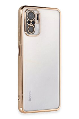 CepteToptan Xiaomi Redmi Note 10 Kılıf Lensli Silikon - Gold - DROPX6767-5129