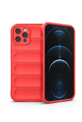 CepteToptan iPhone 12 Pro Kılıf Optimum Silikon - Kırmızı - DROPX6751-6330