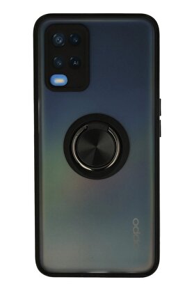 CepteToptan Oppo A54 4G Kılıf Montreal Yüzüklü Silikon Kapak - Siyah - DROPX6248-1555