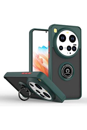 CepteToptan Xiaomi Mi 15 Ultra Kılıf Montreal Yüzüklü Silikon Kapak - Yeşil - DROPX4294-2830