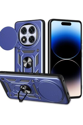 CepteToptan Xiaomi Redmi Note 14 Pro Plus Kılıf Pars Lens Yüzüklü Silikon - Lacivert - DROPX7098-1855