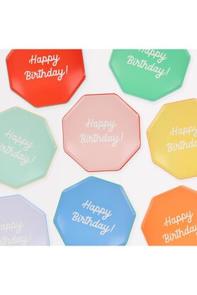 STOREMAX Happy Birthday Tabaklar - L - 8 Adet