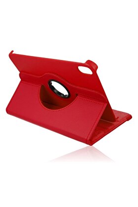 CepteToptan iPad Mini 6 Kılıf 360 Tablet Deri Kılıf - Kırmızı - DROPX3931-4787