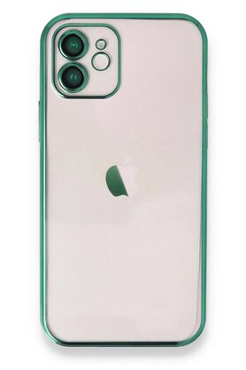 CepteToptan iPhone 12 Kılıf Lensli Silikon - Yeşil - DROPX2525-8834