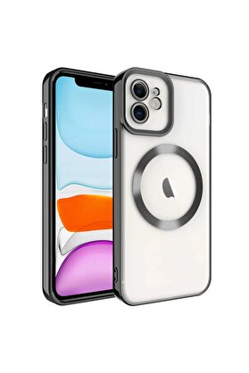 CepteToptan iPhone 12 Kılıf Kross Magneticsafe Kapak - Siyah - DROPX5024-7019