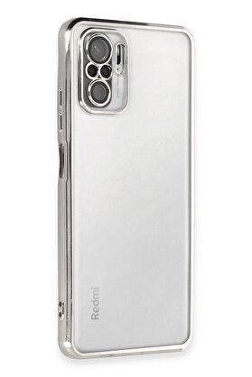 CepteToptan Xiaomi Redmi Note 10 Kılıf Lensli Silikon - Gümüş - DROPX6913-1459