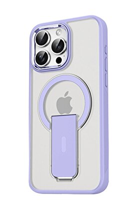CepteToptan iPhone 15 Pro Tork Magsafe Standlı Kapak - Lila