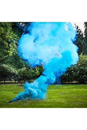 İRHANLAR 5 Adet Bebek Cinsiyet Belirleme Partisi Bambu Parti Sis Duman Bombası Smoke Bomb Renk Mavi
