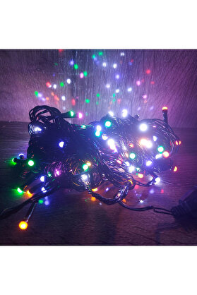 Evi̇mdeyokyok 10 M 100 Led Damla Uçlu Led Işık Rgb Işık Si̇yah Kablo
