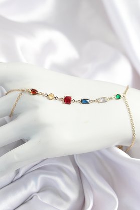 Evimdeyokyok Pirinç Renkli Zirkon Taşlı Y Model Gold Renk Kadın Şahmeran Tj-Sn684