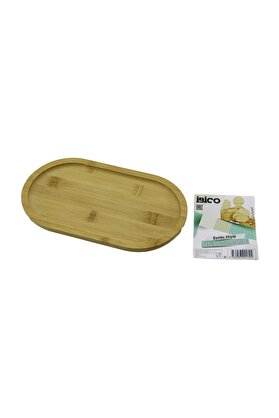 Go İthalat Oval Ahşap Bambu Servi̇s Sunum Tepsi̇ - Tahtası Mi̇ni̇ Tepsi̇ 25 X 14 X 1.4Cm (4457)