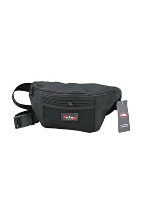 Go İthalat Freebek Bel Çantası 3 Fermuarlı Bölme + 1 Fi̇leli̇ Açık Bölme 10 X 11.5 X 25Cm (5258)