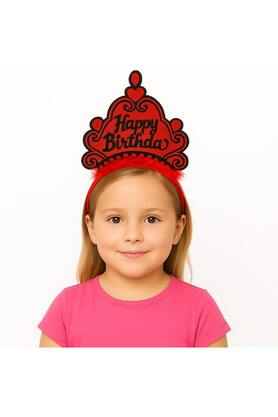 Ynt Kırmızı Happy Bi̇rthday Prenses Tacı – Doğum Günü Taç Aksesuarı