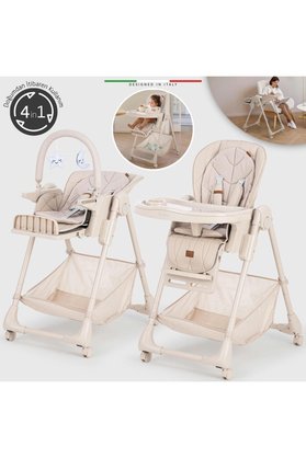 Elele Cibo 2in1 Katlanabilir Bebek Mama Sandalyesi Çift Pedli 0+ Ay Bej