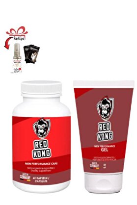 Adoil Red Kong Erkeklere Özel Bölge Destekleyici 60'lı set+Afrodizayn Masaj Yağı