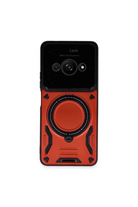 nerede bulurum Xiaomi Poco C61 Kılıf Joy Lens Standlı Kapak - Kırmızı