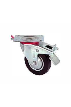 Toptan Bulurum Servis Tekeri Tablalı Frenli Siyah Döner Çap 150 mm