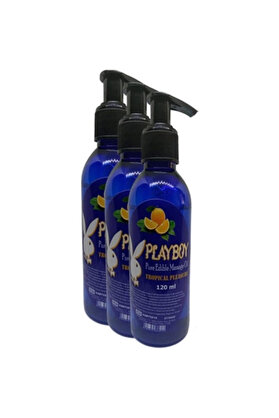 NovaBox Playboy Pure Edible Massage Oil 120ml Portakal Aromalı Masaj Yağı 3 Adet