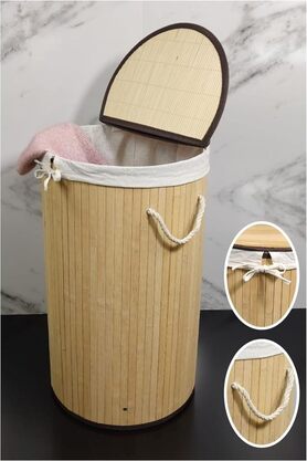 STOREMAX lvnshop Yuvarlak Bambu Çamaşır Sepeti CL-6001-01 224120